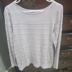 LOFT Light Purple Textured Knit Top